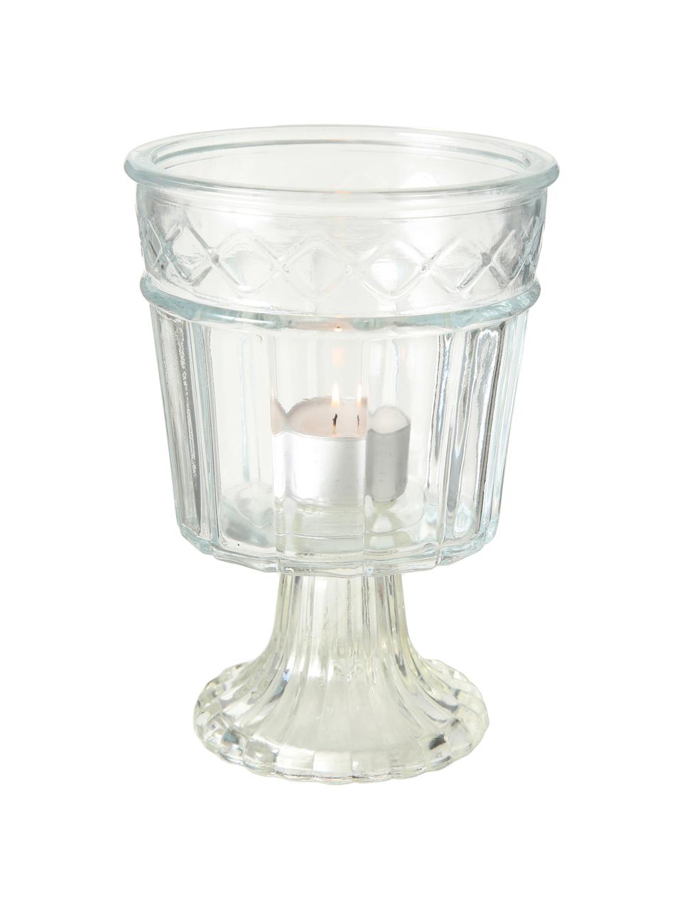 Windlichtenset Romance, 2-delig, Glas, Transparant, Ø 11 cm