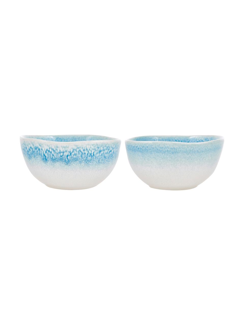 Bol porcelaine bleu ciel Amalia, 2 pièces, Porcelaine, Bleu ciel, blanc crème, Ø 14 x haut. 7 cm