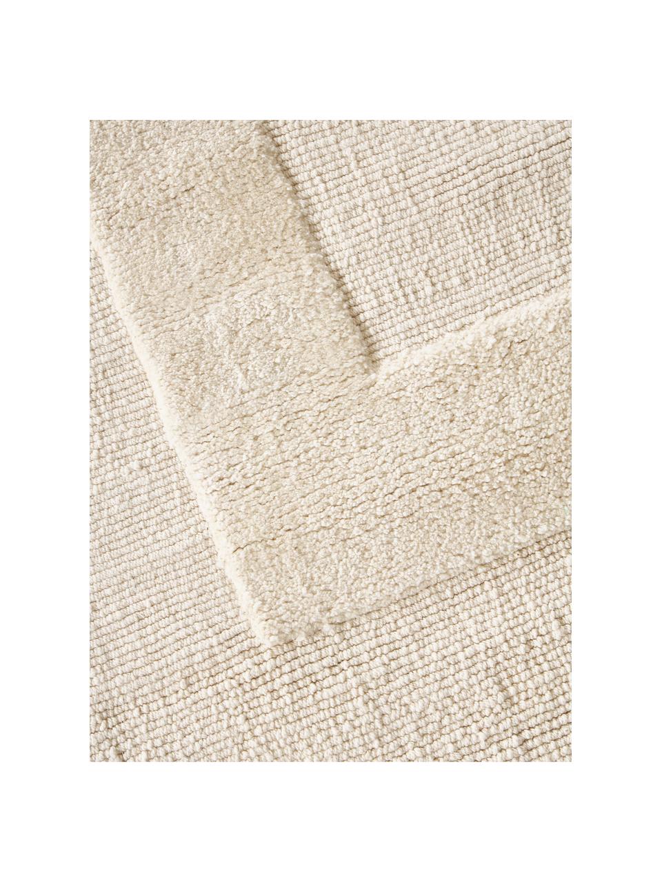 Tappeto in cotone tessuto a mano con struttura alta-bassa Dania, 100% cotone, Bianco crema, Larg. 200 x Lung. 300 cm (taglia L)