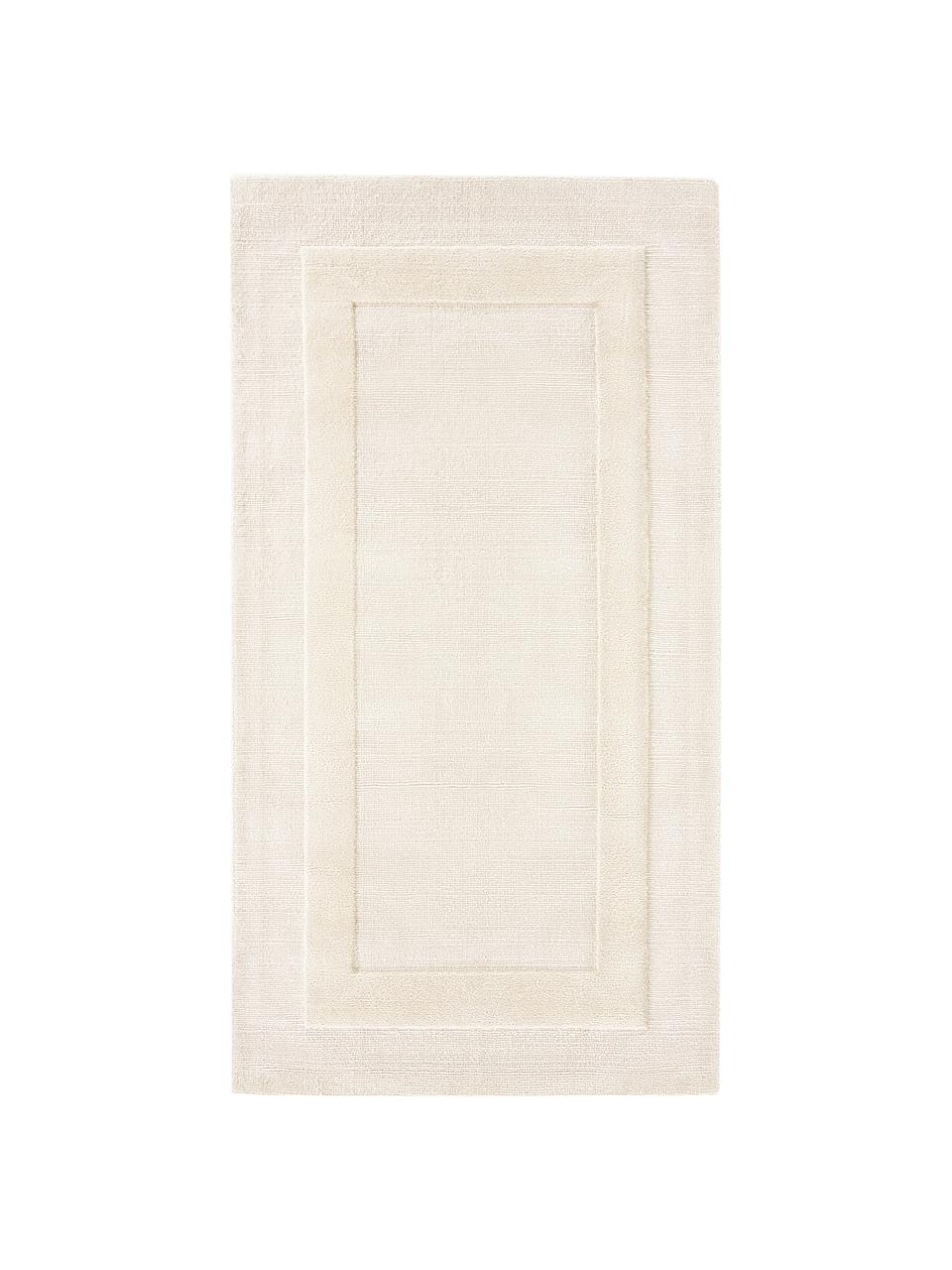 Tapis en coton tissé main Dania, 100 % coton, Blanc crème, larg. 200 x long. 300 cm (taille L)