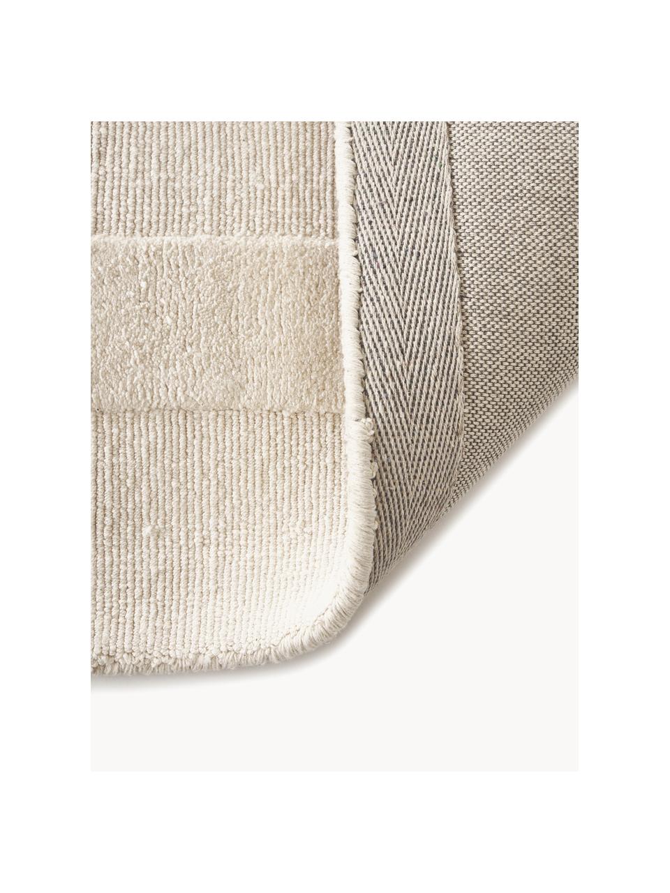 Tappeto in cotone tessuto a mano con motivo in rilievo Dania, 100% cotone certificato GRS, Bianco crema, Larg. 200 x Lung. 300 cm (taglia L)