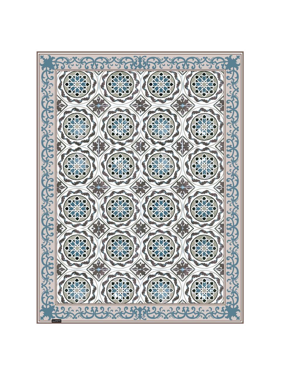 Tapis antidérapant intérieur extérieur en vinyle Selina, Vinyle, recyclable, Beige, brun, bleu, larg. 65 x long. 85 cm