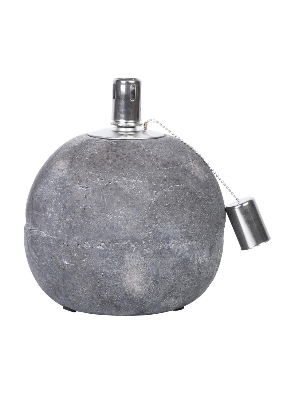 Olejová lampa z betonu Raw, Beton, nerezová ocel, Šedá, stříbrná, Ø 14 cm, V 17 cm