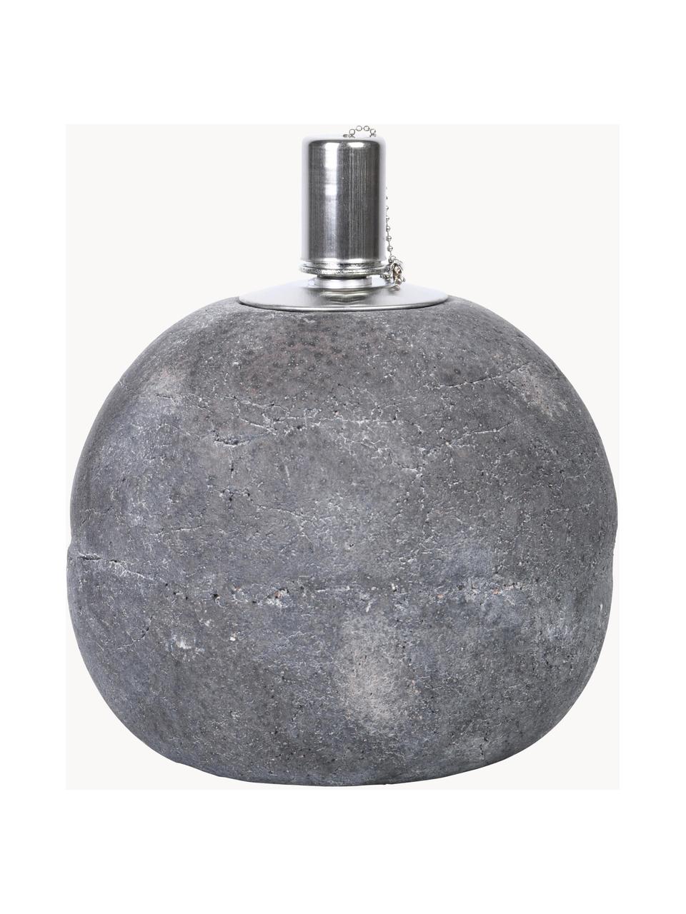 Olielamp Raw van beton, Beton, edelstaal, Grijs, zilverkleurig, Ø 14 x H 17 cm