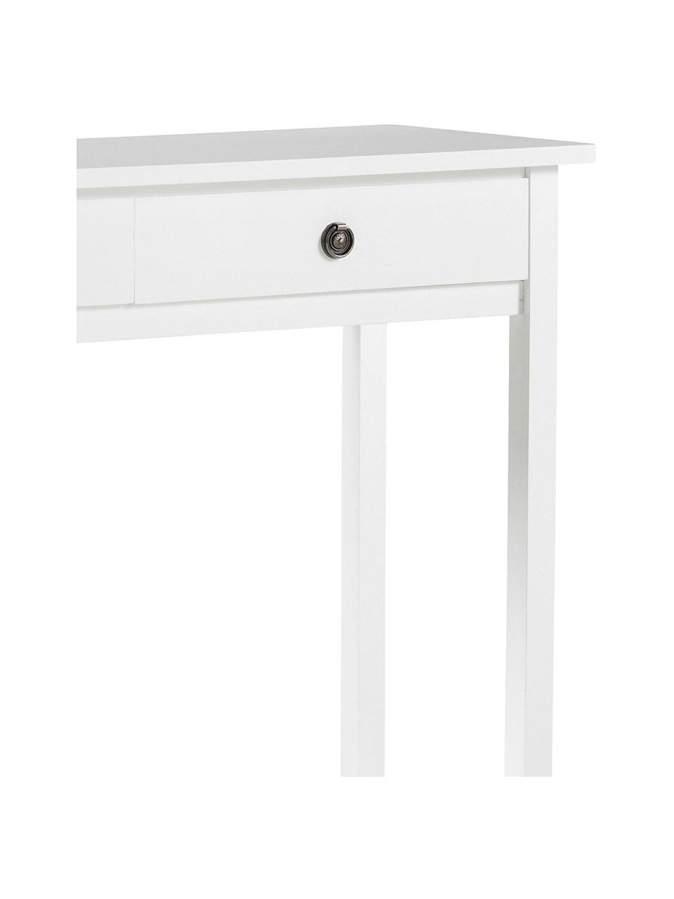 Konsola z drewna sosnowego Ditti, Stelaż: drewno sosnowe, Biały, S 104 x W 83 cm