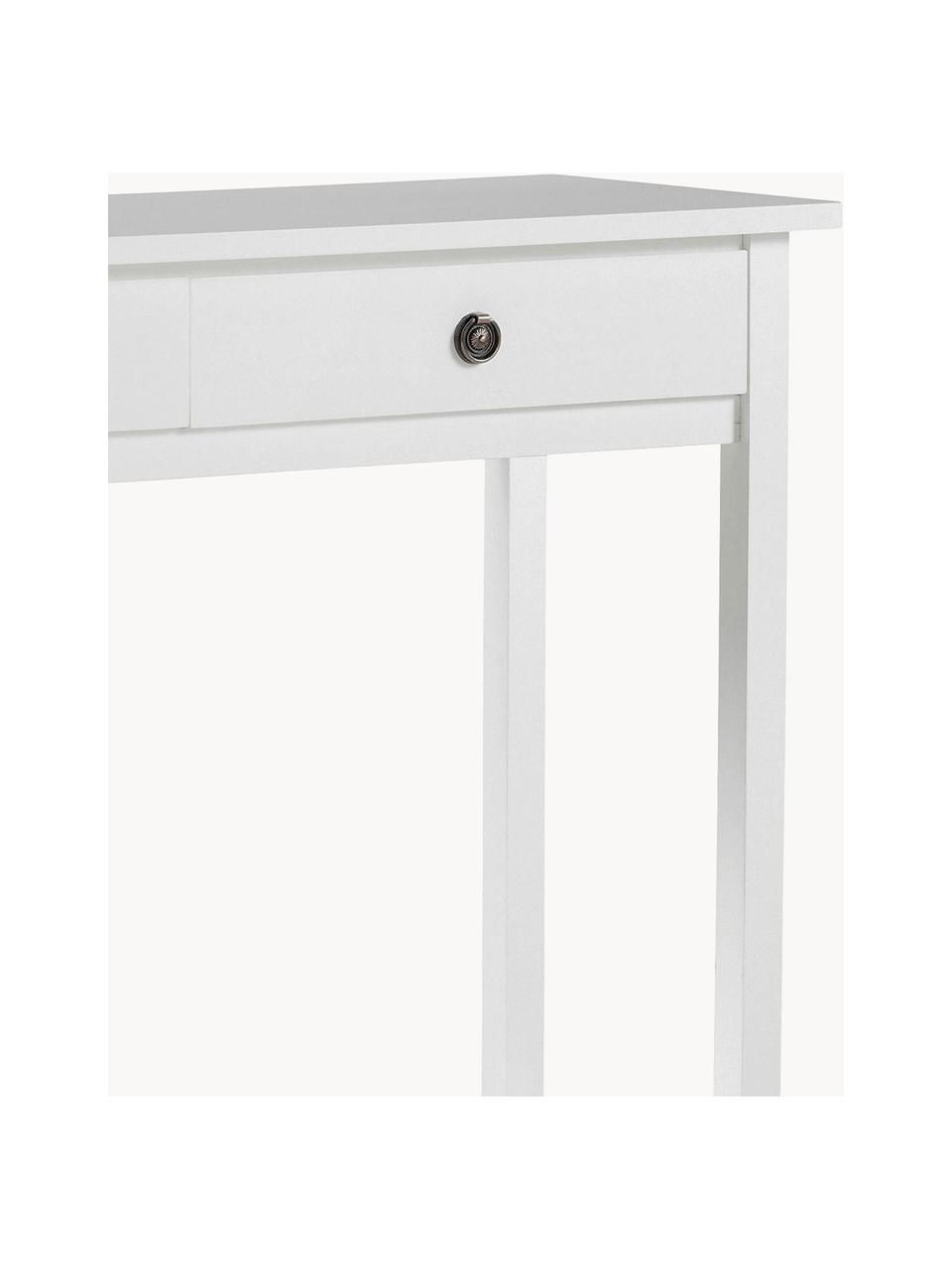 Consolle in legno di pino Ditti, Struttura: legno di pino, Bianco, Larg. 104 x Alt. 83 cm