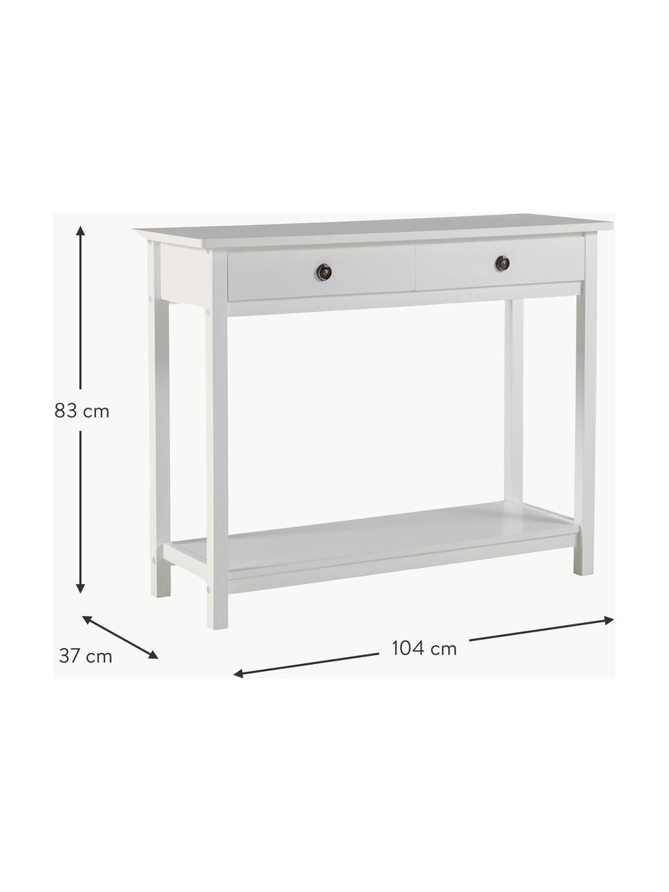 Wandtafel Ditti van grenenhout, Frame: grenenhout, Wit, B 104 cm x H 83 cm