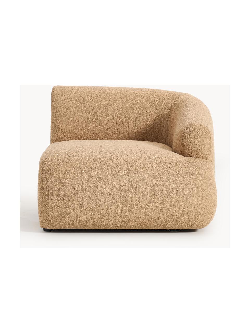 Bouclé-Eckmodul Sofia, Bezug: Bouclé (100 % Polyester) , Gestell: Fichtenholz, Spanplatte, , Füße: Kunststoff Dieses Produkt, Bouclé Beige, B 95 x T 103 cm, Eckmodul links