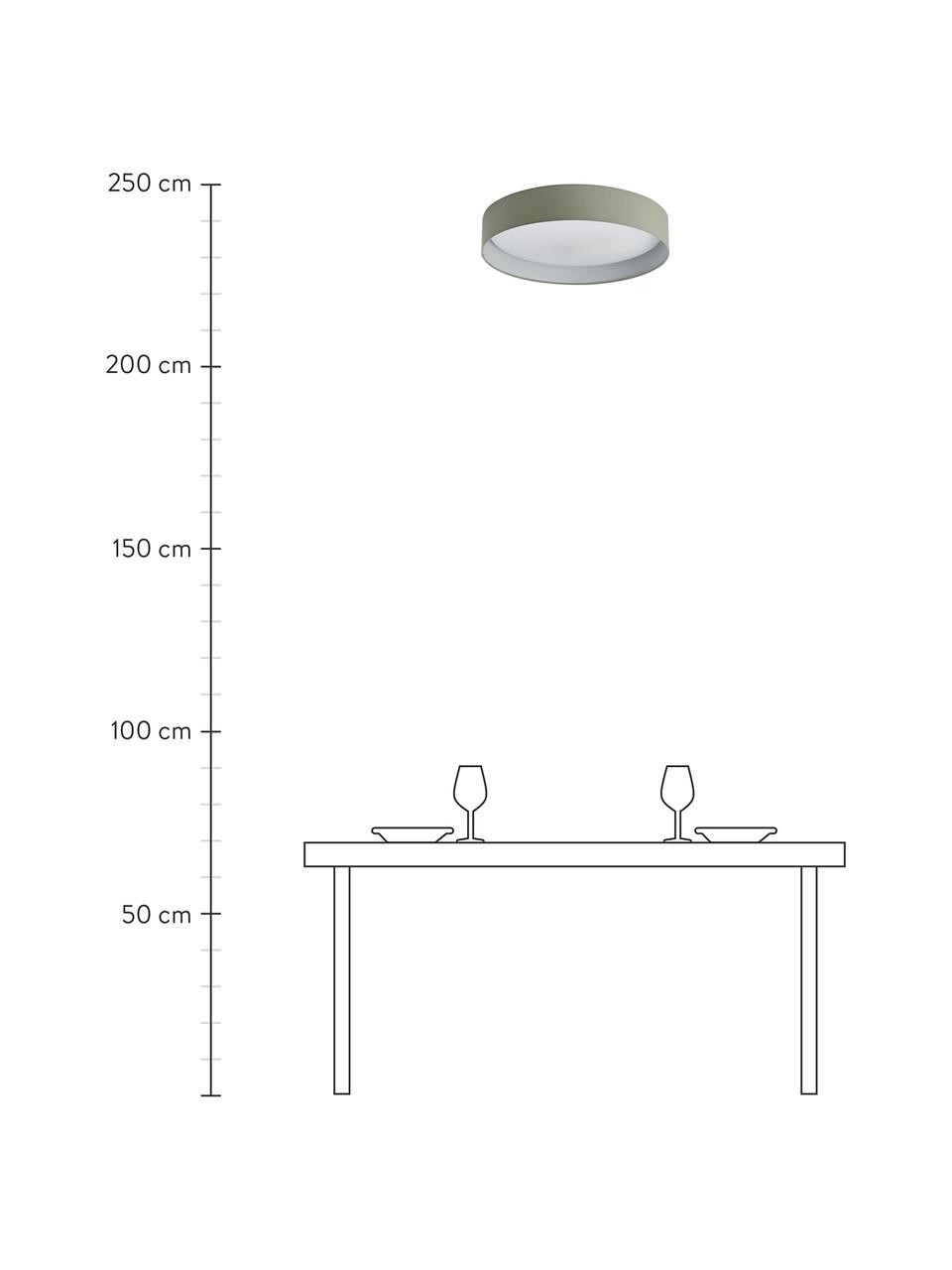 Plafoniera a LED Helen, Struttura: metallo, Verde oliva, Ø 35 x Alt. 7 cm