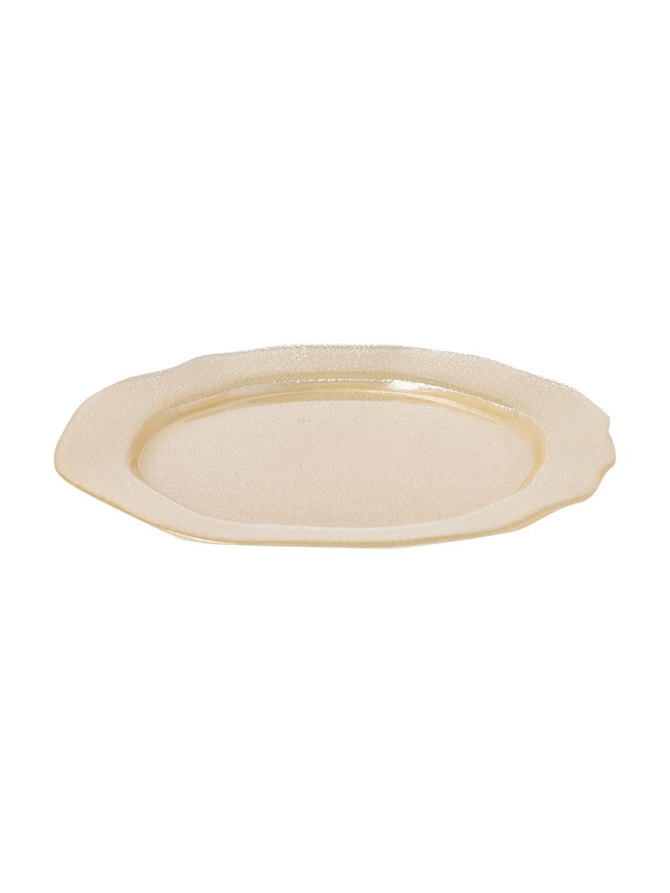 Skleněné snídaňové talíře Vanilla, 6 ks, Sklo, Zlatá, Ø 22 cm, V 2 cm