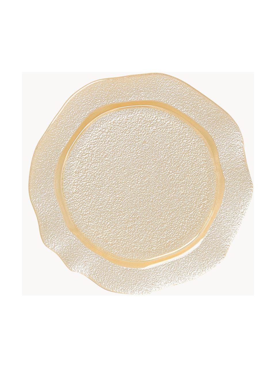Assiettes à dessert en verre couleur dorée Vanilla, 6 pièces, Verre, Couleur dorée, Ø 22 x haut. 2 cm