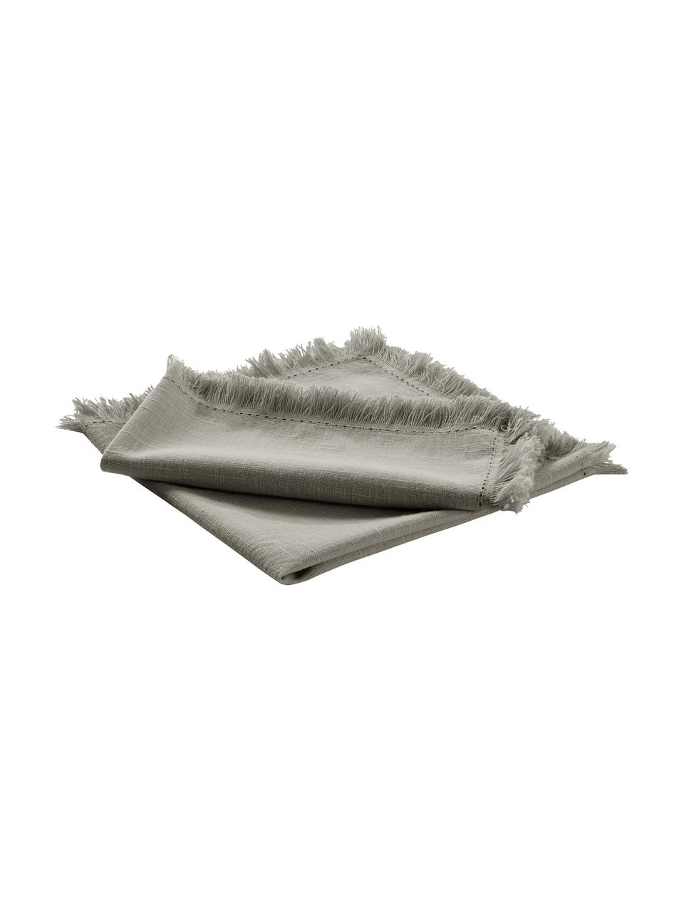 Serwetka z tkaniny Henley, 2 szt., 100% bawełna, Szarozielony, S 45 x D 45 cm