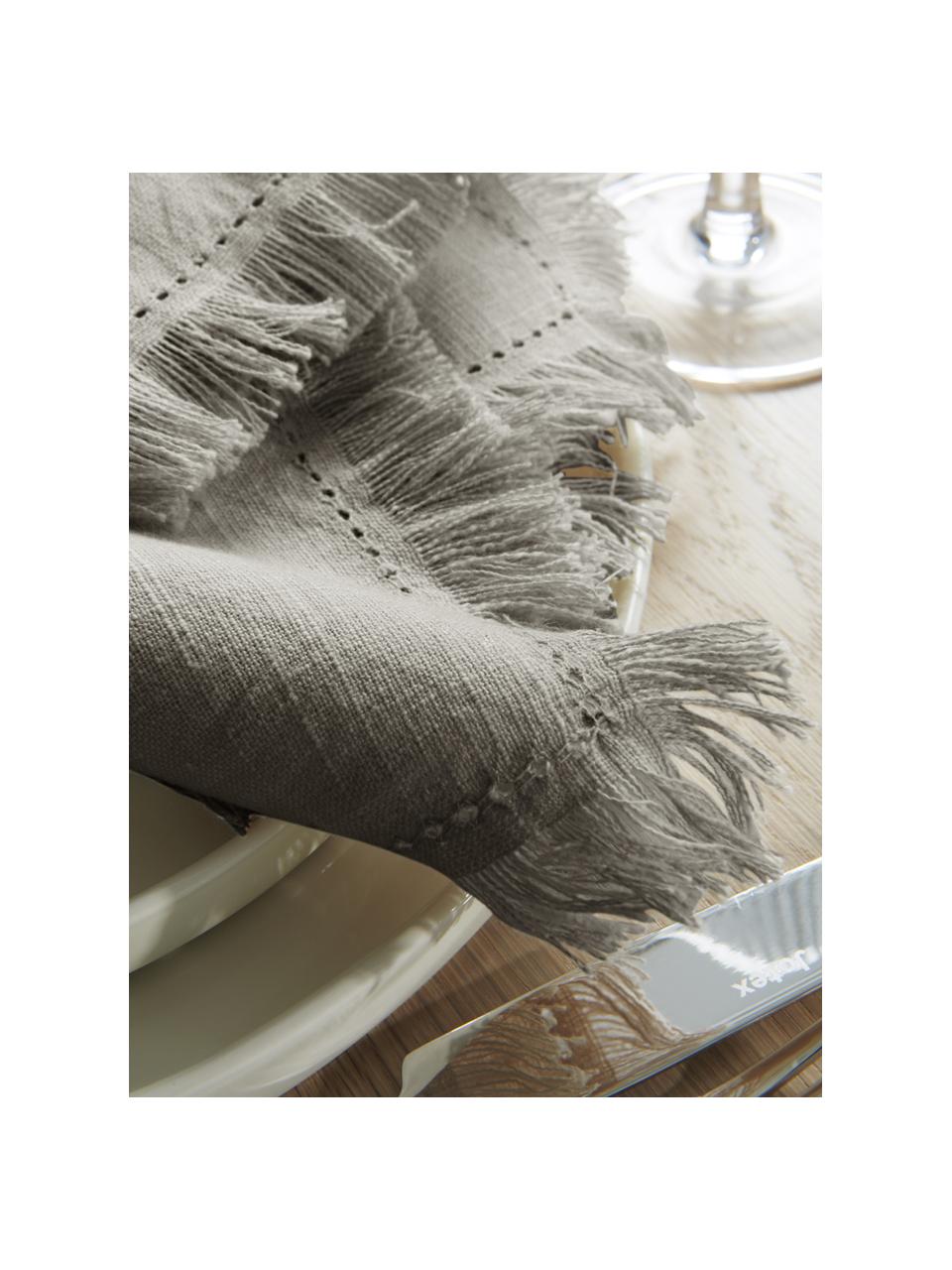 Serwetka z tkaniny Henley, 2 szt., 100% bawełna, Szarozielony, S 45 x D 45 cm
