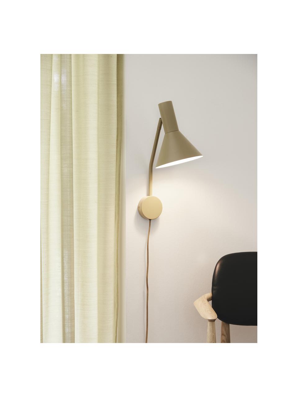 Verstelbare design wandlamp Lyss, Lamp: metaal, gecoat, Olijfgroen, D 18 x H 42 cm