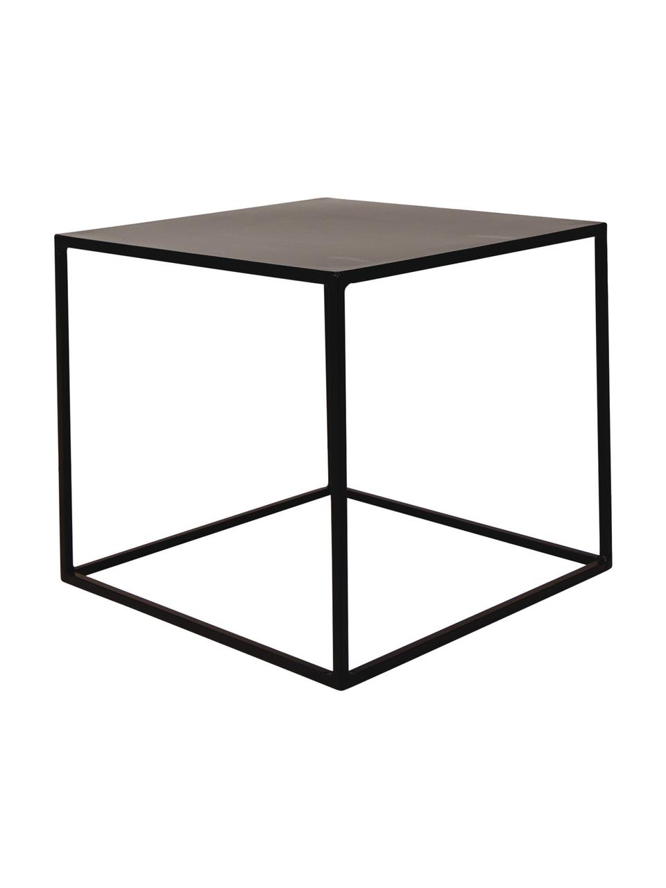 Tavolino in metallo Expo, Metallo verniciato a polvere, Nero, Larg. 40 x Prof. 40 cm