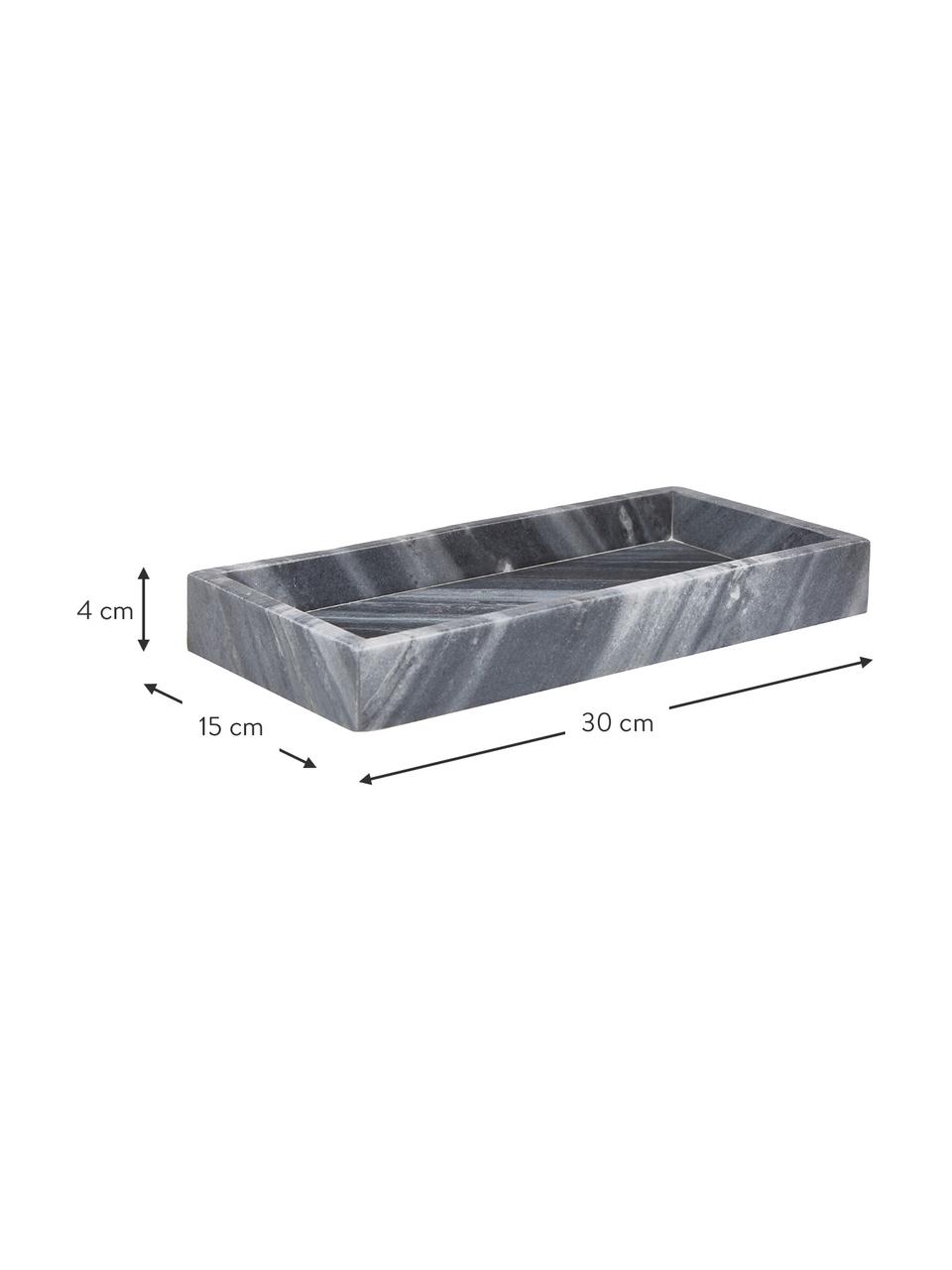 Bandeja decorativa pequeña de mármol Venice, Mármol, Mármol gris, An 30 x F 15 cm