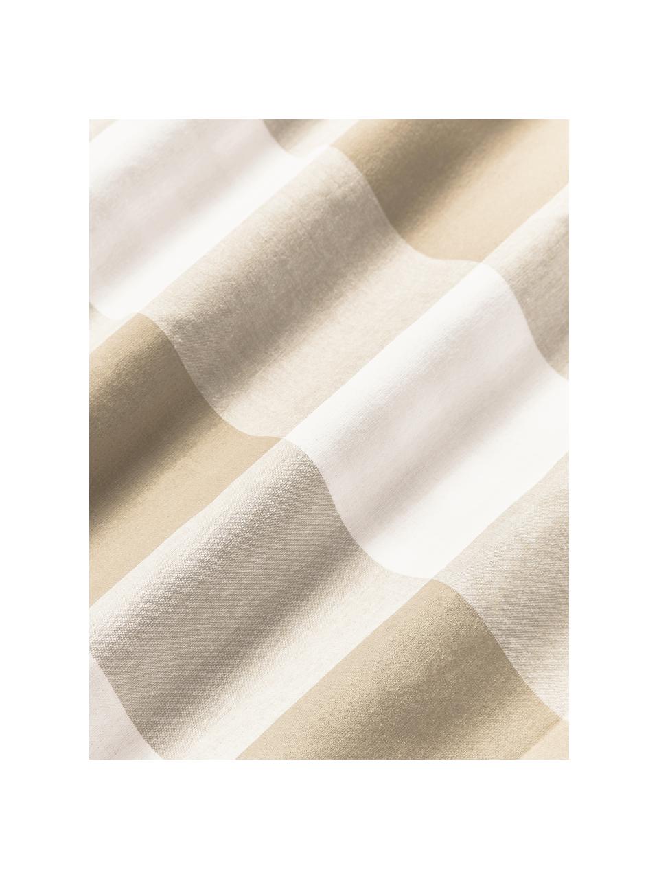 Károvaný bavlněný povlak na přikrývku Nels, Odstíny béžové, bílá, Š 200 cm, D 200 cm