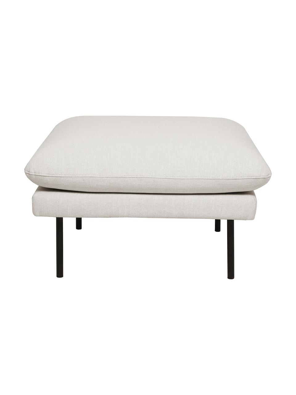 Poggiapiedi da divano con piedini in metallo Moby, Rivestimento: poliestere Con 60.000 cic, Struttura: legno di pino massiccio, , Piedini: metallo verniciato a polv, Tessuto beige, Larg. 78 x Alt. 48 cm