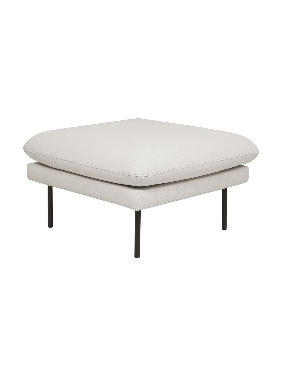 Tabouret de canapé avec pieds en métal Moby, Tissu beige, larg. 78 x haut. 48 cm