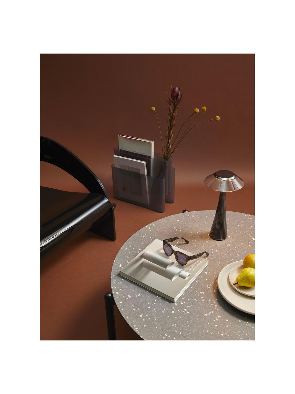Kleine mobile LED-Tischlampe Space, Kunststoff, Schwarz, Ø 15 x H 30 cm