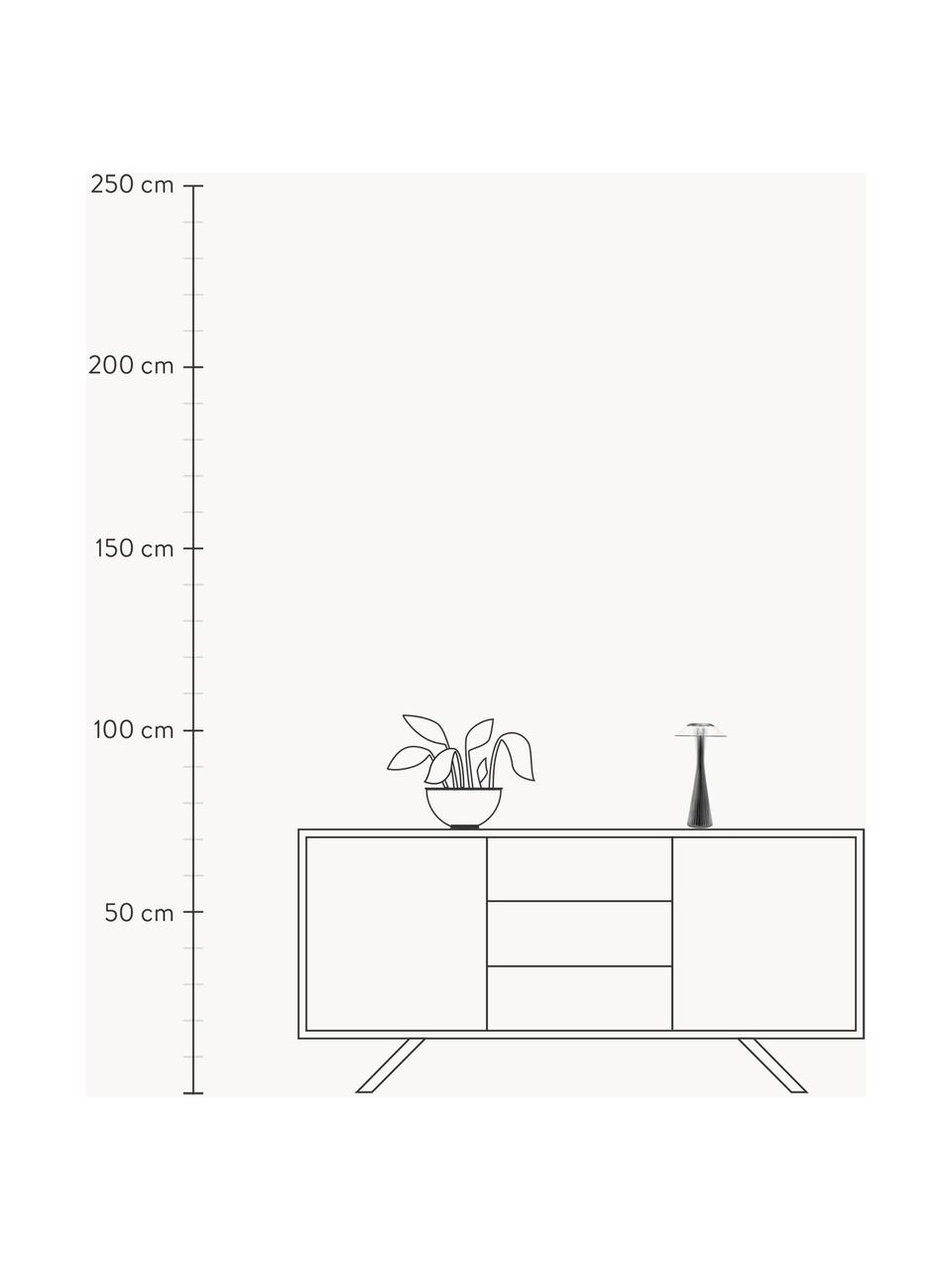 Mobilna lampa stołowa LED Space, Tworzywo sztuczne, Czarny metaliczny, Ø 15 x W 30 cm