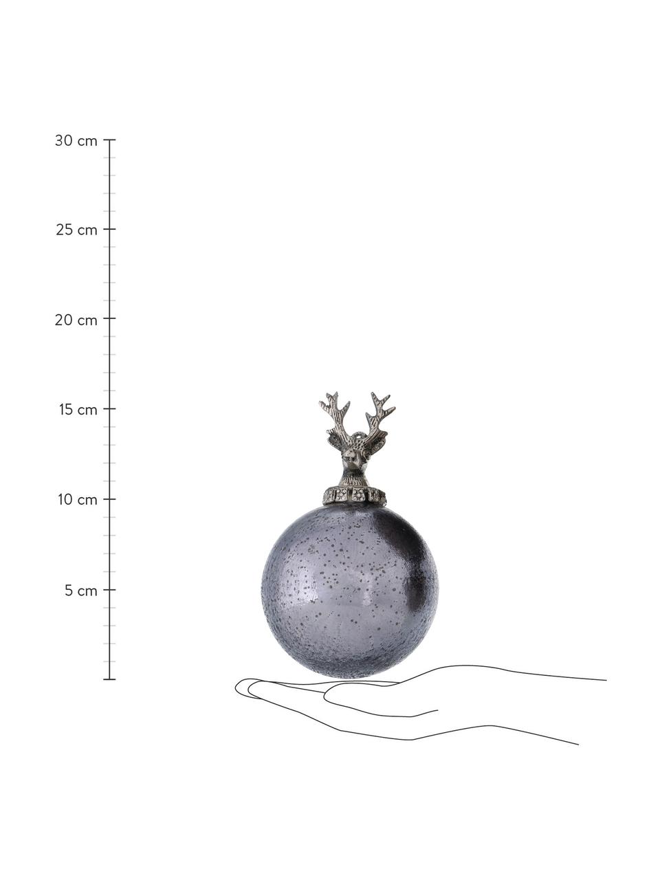 Boule de Noël Buriasco, 3 élém., Lilas, brun, couleur argentée, Ø 10 x haut. 16 cm