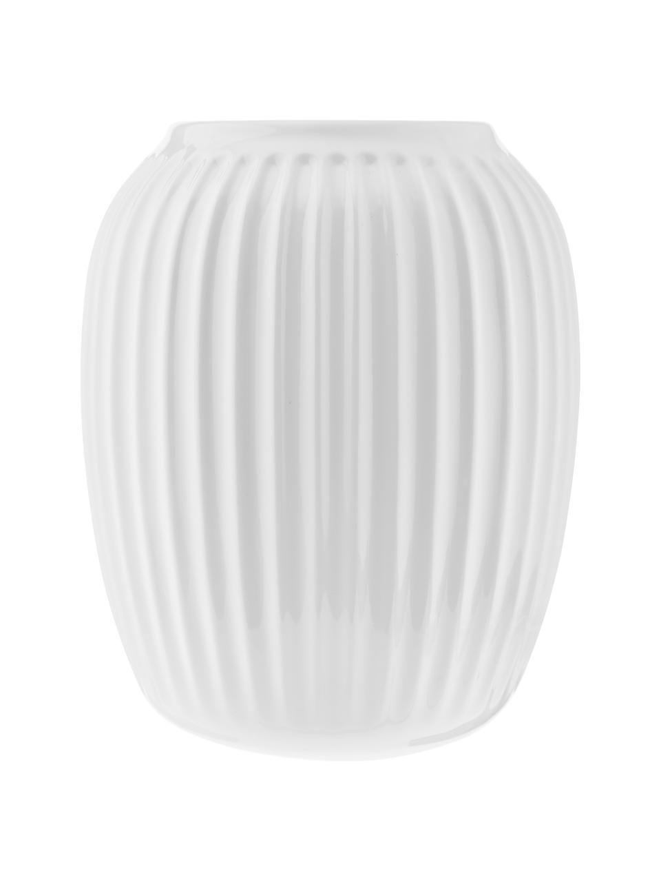 Ručně vyrobená porcelánová váza Hammershoi, Porcelán, Bílá, Ø 17 cm, V 20 cm