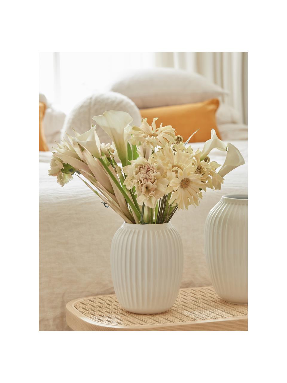 Ručne vyrobená váza z porcelánu Hammershoi, V 20 cm, Porcelán, Biela, Ø 17 x V 20 cm