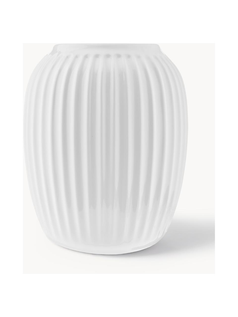 Ručne vyrobená váza z porcelánu Hammershoi, V 20 cm, Porcelán, Biela, Ø 17 x V 20 cm