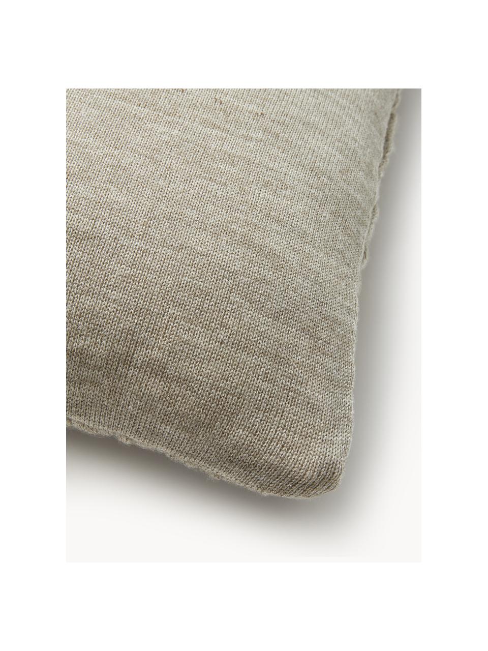 Housse de coussin 45x45 grosse maille Adyna, 100 % acrylique, Grège, larg. 45 x long. 45 cm