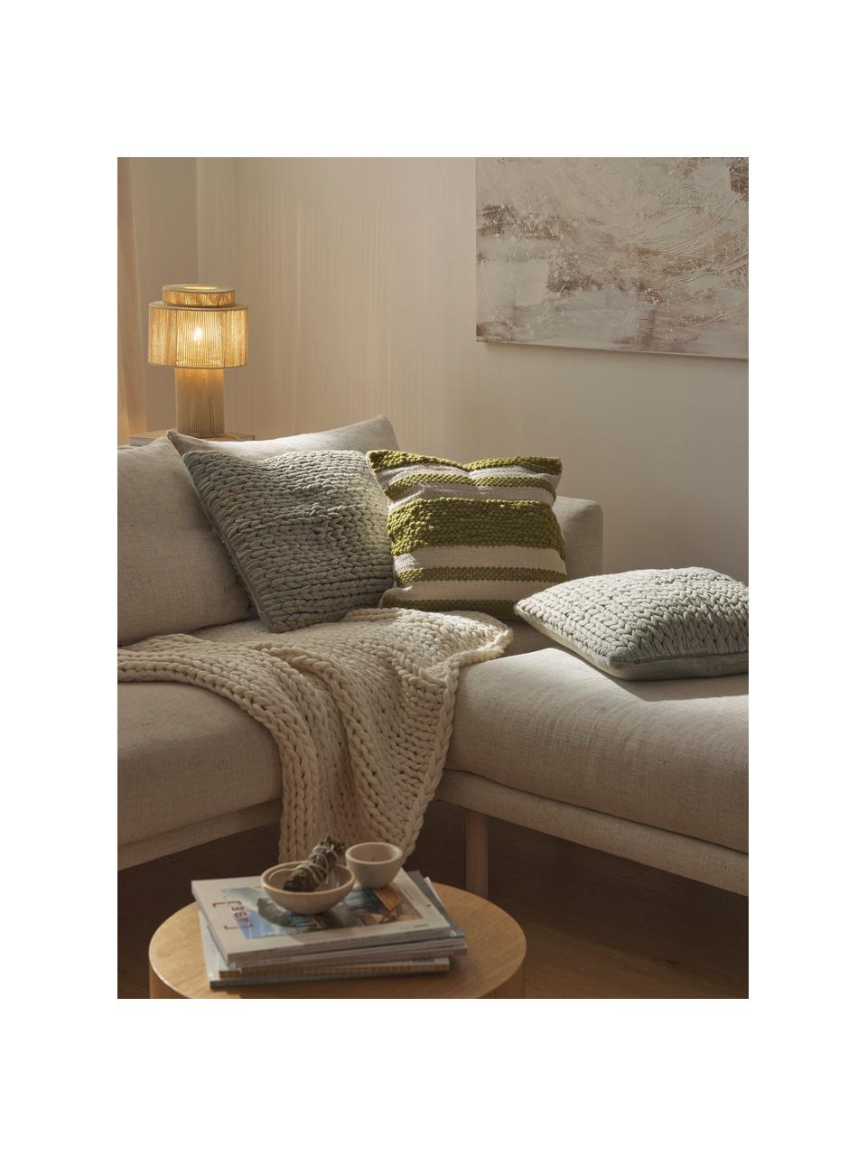 Ręcznie wykonana poszewka na poduszkę z dzianiny Adyna, 100% akryl, Greige, S 45 x D 45 cm