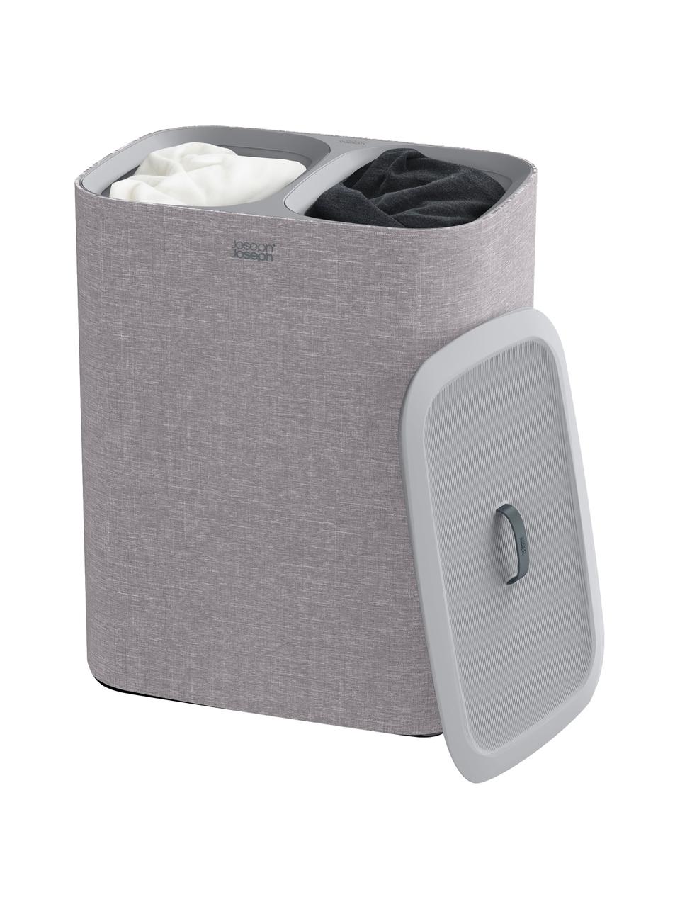 Panier à linge Tota, 2 x 45 L, Gris, larg. 56 x haut. 71 cm