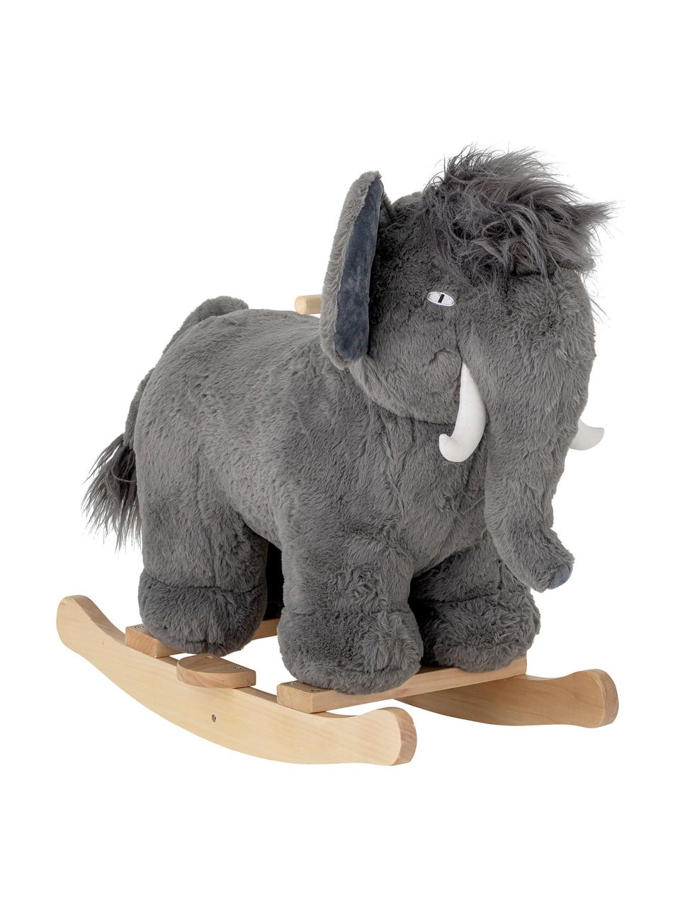 Schaukeltier Mammoth, Bezug: Polyester, Gestell: Pappelholz, Grau, B 34 x H 64 cm