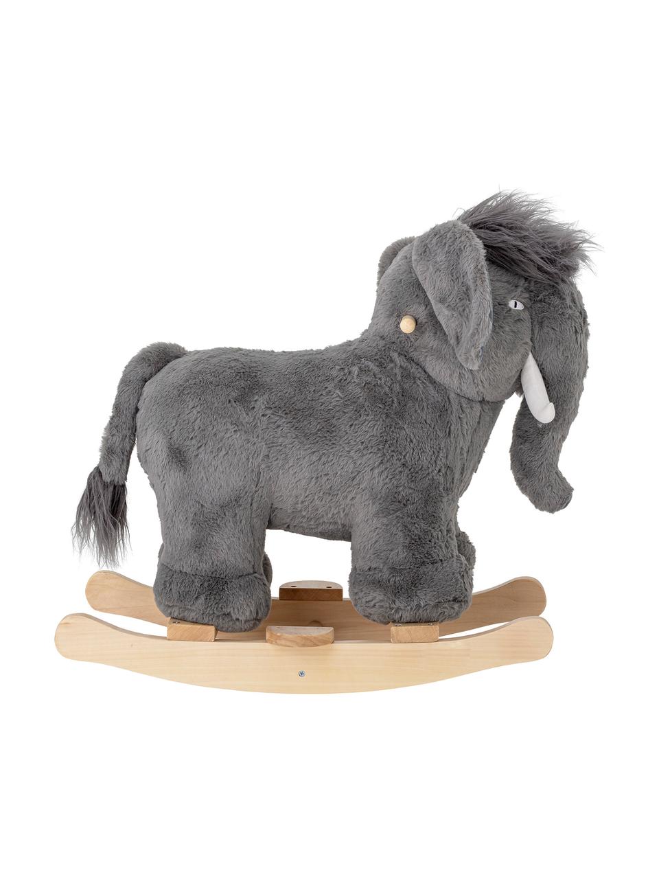 Schaukeltier Mammoth, Bezug: Polyester, Gestell: Pappelholz, Grau, B 34 x H 64 cm