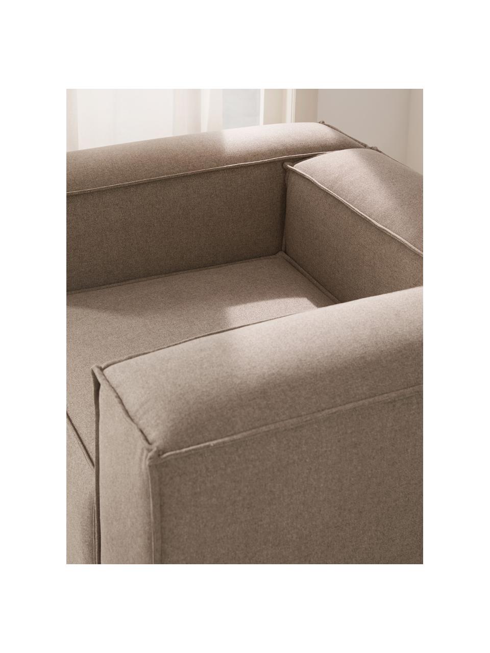 Fauteuil Lennon, Tissu brun, larg. 130 x prof. 101 cm