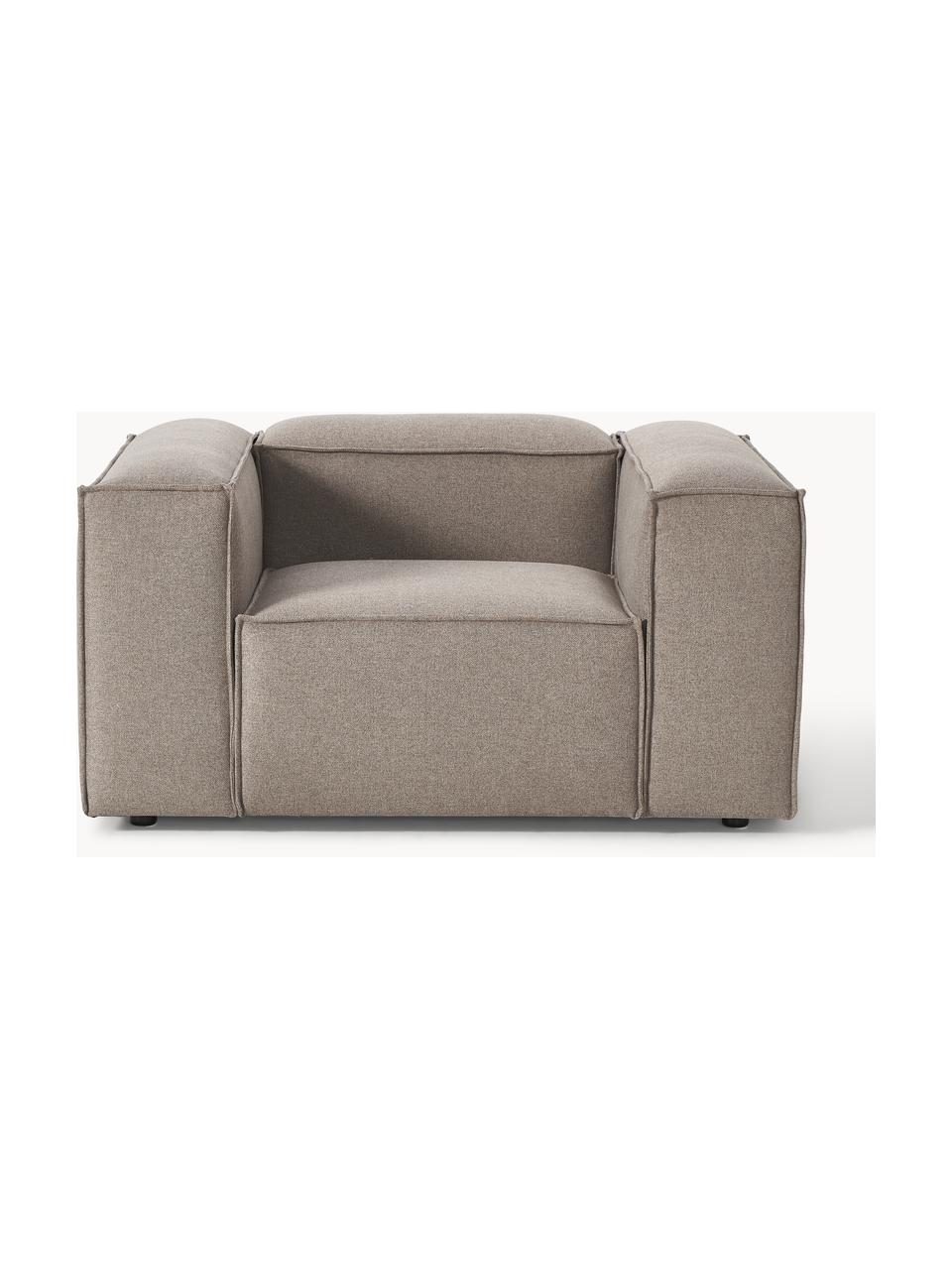 Fauteuil Lennon, Bekleding: 100% polyester Met 15.000, Frame: massief grenenhout, multi, Poten: kunststof Dit product is , Geweven stof taupe, B 130 x H 101 cm