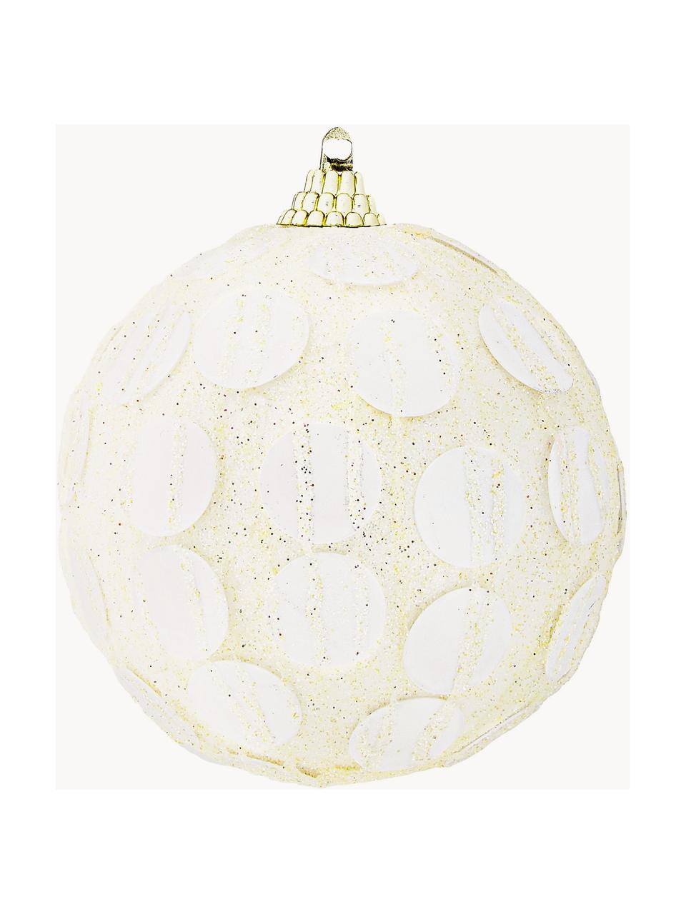 Bolas de Navidad irrompibles Swan, 12 uds., Plástico, Blanco crema, dorado, Ø 8 cm