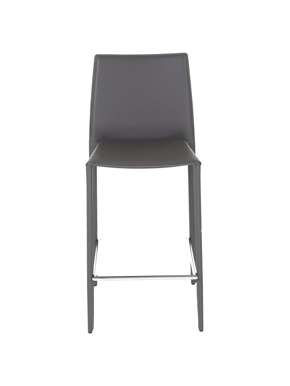 Barová židle z kůže Boréalys, 2 ks, Šedá, Š 44 cm, V 98 cm