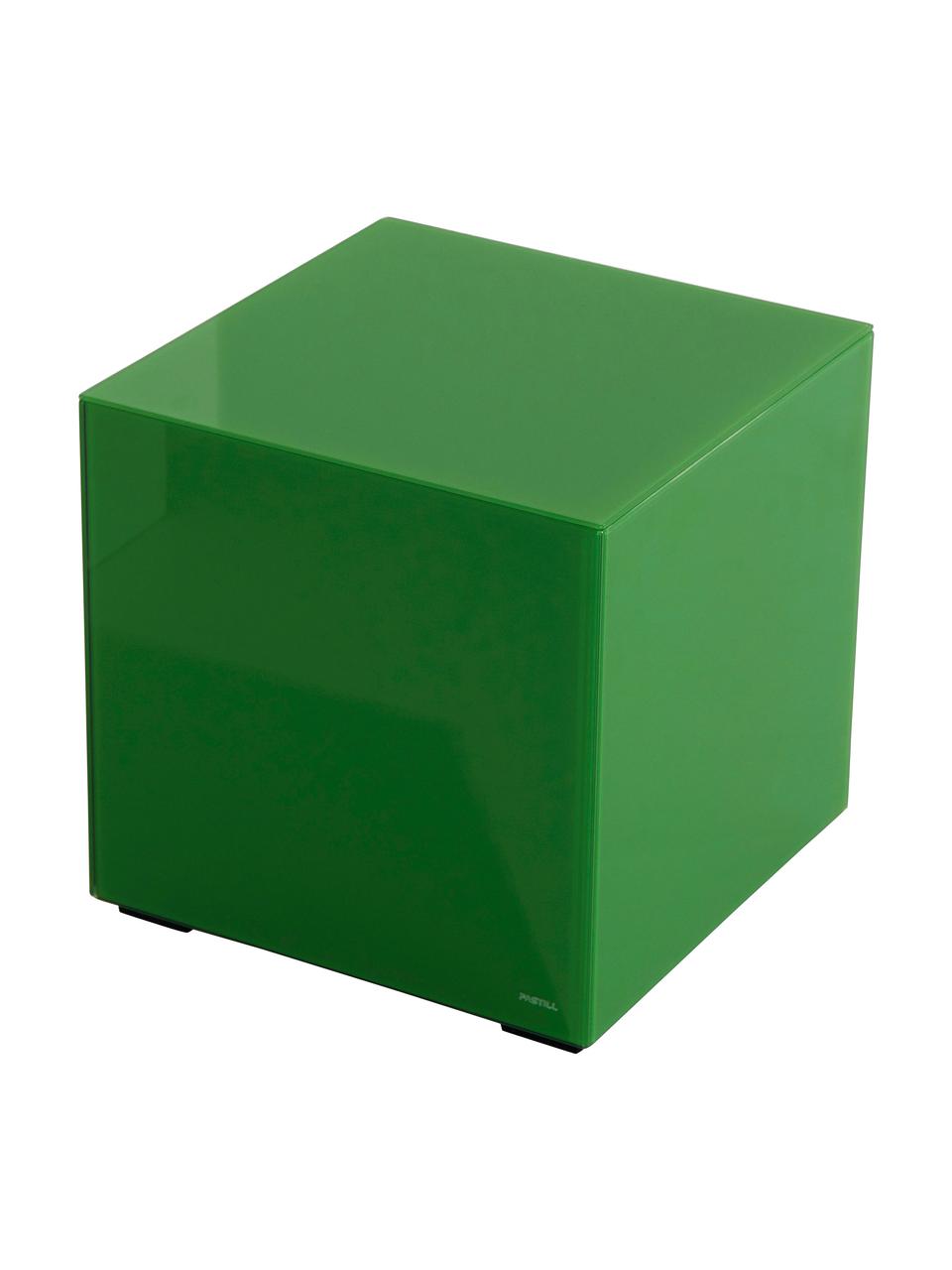 Odkladací stolík so zrkadlovým efektom Pop, MDF-doska strednej hustoty, farbené sklo, Zelená, Š 35 x V 35 cm