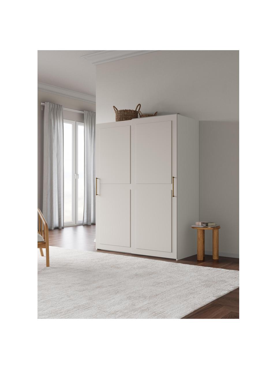 Szafa modułowa z drzwiami przesuwnymi Charlotte, 150 cm, różne warianty, Korpus: płyta wiórowa z certyfika, Beżowy, S 150 x W 236 cm, Classic