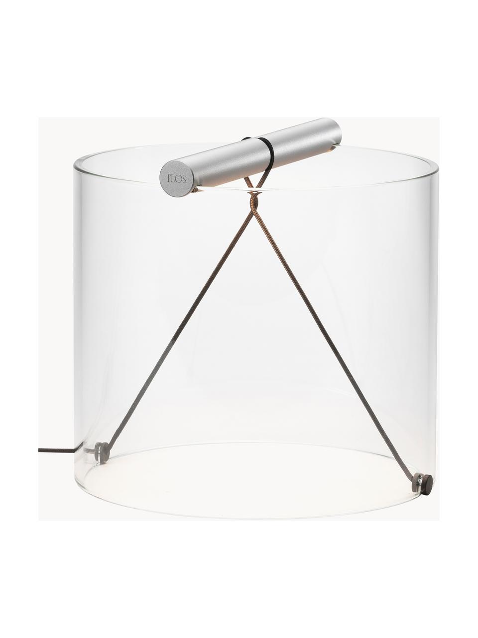 Petite lampe de bureau LED à intensité variable To-Tie, Argenté, transparent, Ø 21 x haut. 19 cm