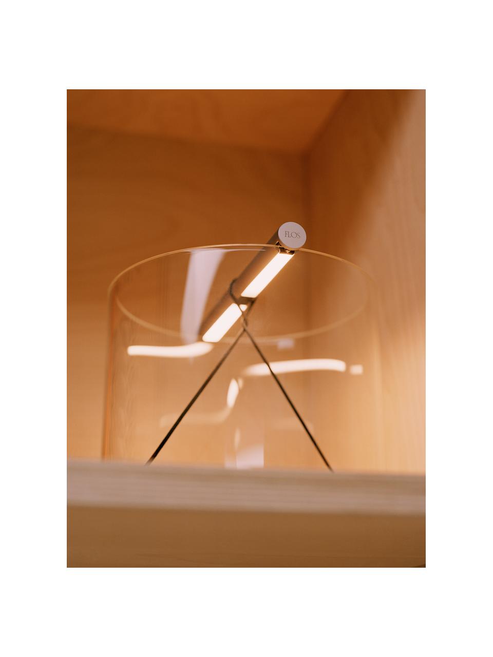Petite lampe de bureau LED à intensité variable To-Tie, Argenté, transparent, Ø 21 x haut. 19 cm