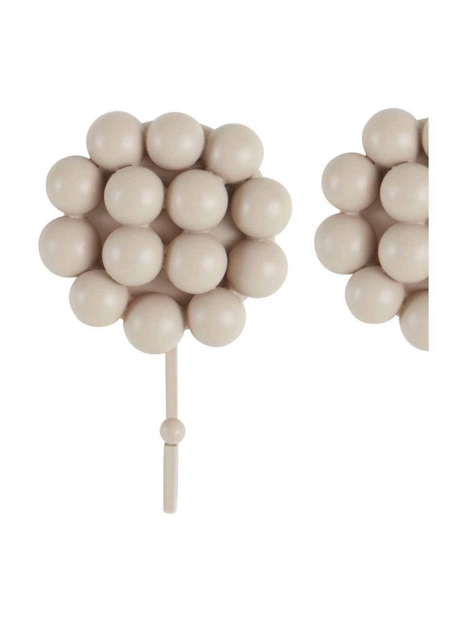 Ganchos de pared de porcelana Benevento, 2 uds., Porcelana, Gris pardo, An 11 x Al 16 cm