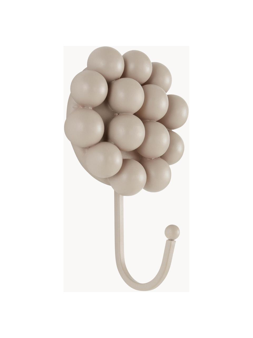 Porcelánové nástenné vešiaky Benevento, 2 ks, Porcelán, Sivobéžová, Š 11 x V 16 cm