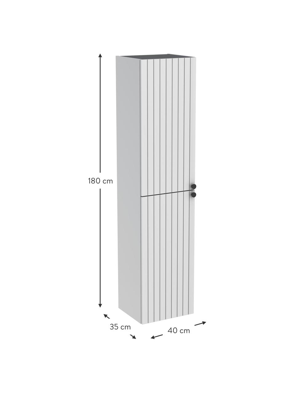 Koupelnová vysoká skříňka s matným povrchem Emil, Světle šedá, Š 40 cm, V 180 cm