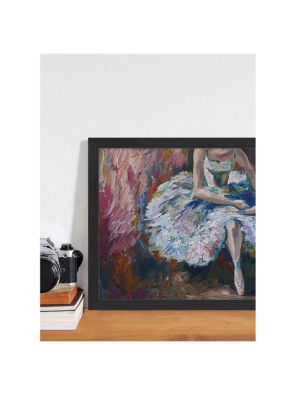 Gerahmter Digitaldruck Ballerina Painting, Bild: Digitaldruck auf Papier, , Rahmen: Holz, lackiert, Front: Plexiglas, Mehrfarbig, 43 x 33 cm