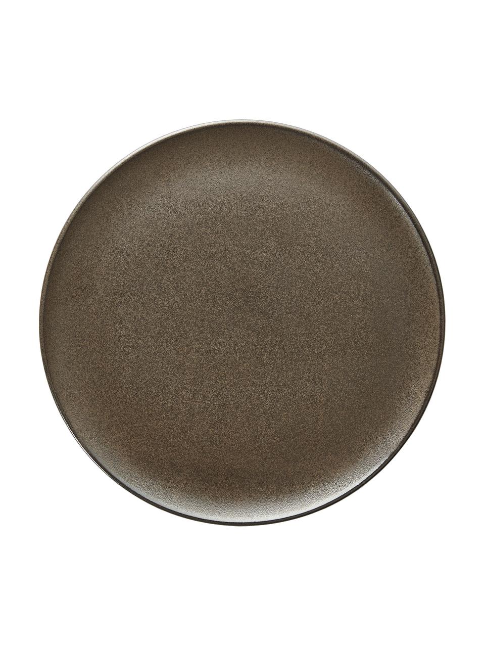 Snídaňové talíře z kameniny Raw, 6 ks, Kamenina, Hnědá, Ø 23 cm