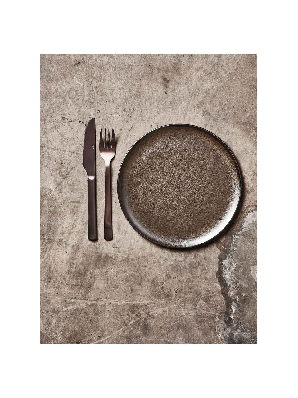 Ontbijtborden Raw, 6 stuks, Keramiek, Bruin, Ø 23 cm