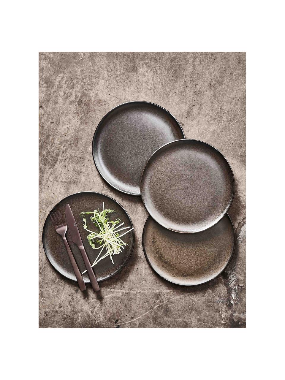Assiettes à dessert Raw, 6 pièces, Grès cérame, Brun, Ø 23 cm