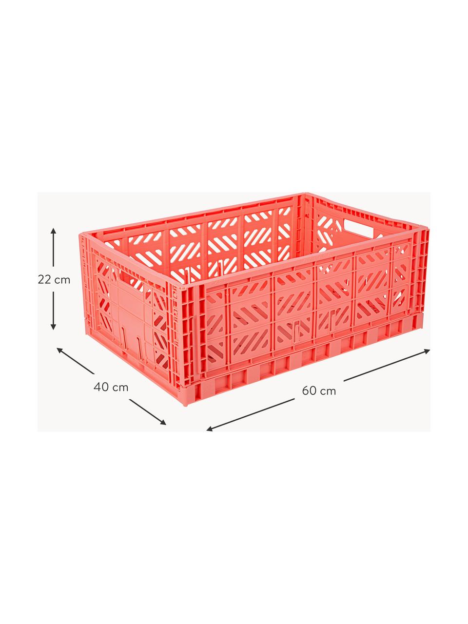 Caja plegable Maxi, 60 cm, Plástico, Rojo coral, An 60 x F 40 cm